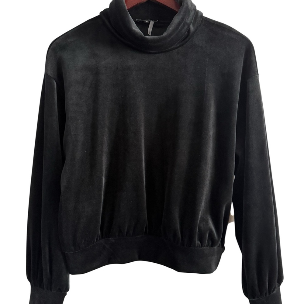 1. State Velvet Black Cowl Neck Top 21” Length, 19” Chest